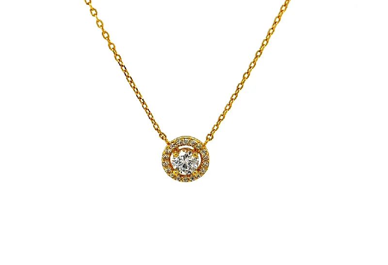 vintage pendant necklaces for women -"HALO" Solitaire  CZ Necklace