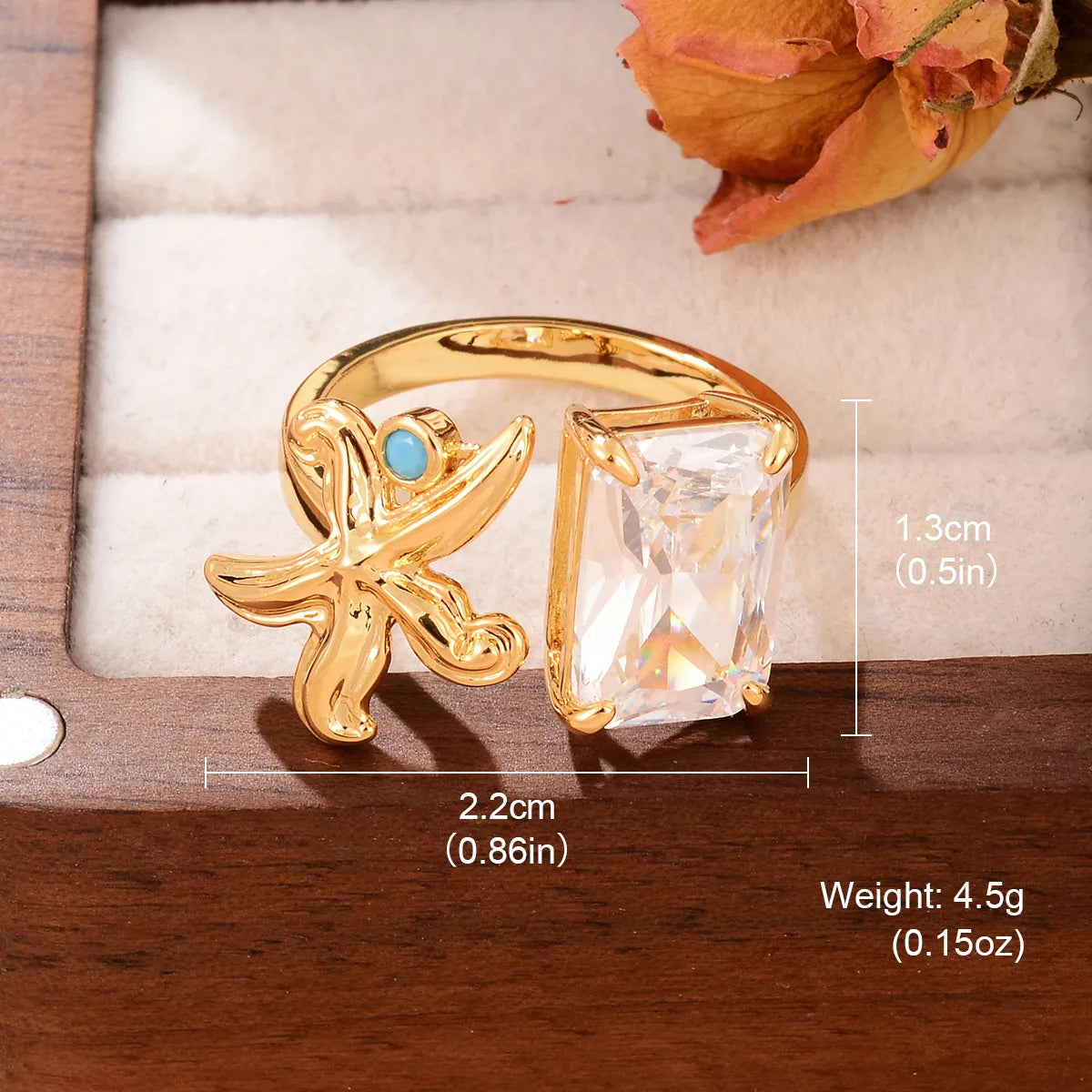 Zircon Star Open-End Ring