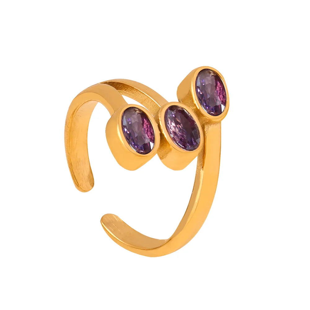 A506-Gold Purple Rhinestone