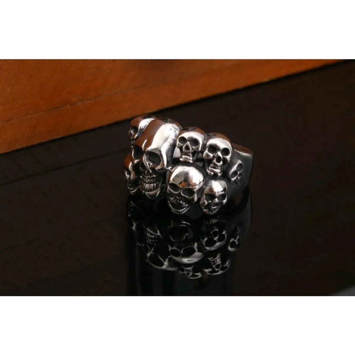 platinum wedding rings with diamonds for women -Simple Style Skull Alloy Plating Silver Plated Men'S Rings