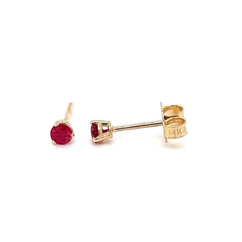 elegant crystal drop earrings for women -14k Yellow Gold Ruby Stud Earrings by IJC