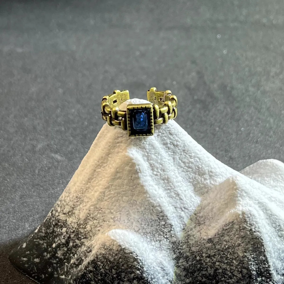 Square Stone Blue Ring