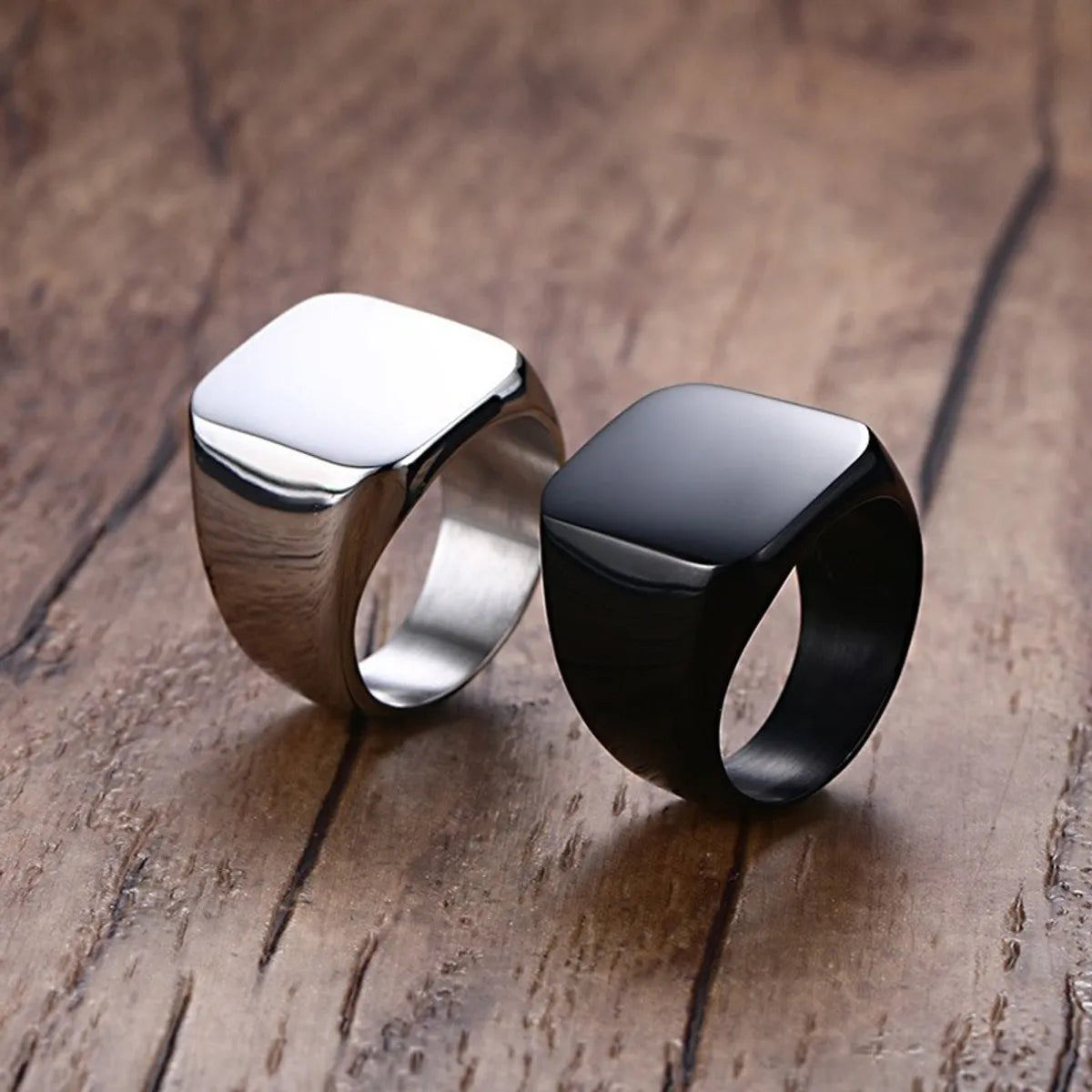 silver wedding rings for women with stones -Fashion Geometric Stainless Steel Rings Stainless Steel Rings