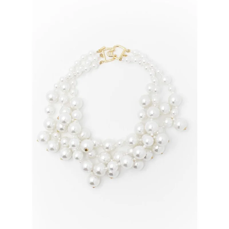 beautiful gold necklaces for women -Pearl Bubble Necklace