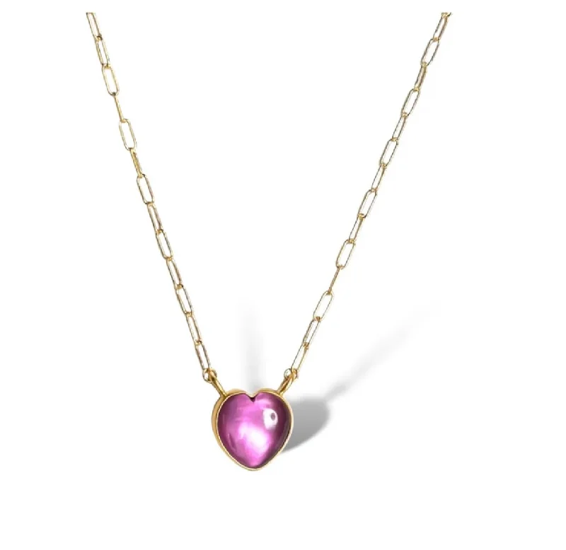 vintage charm pendant necklaces for women -Pink Heart