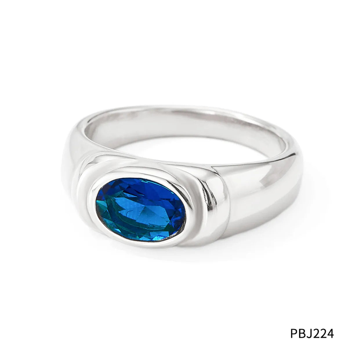 Pbj224 White Gold Color Blue Zirconium