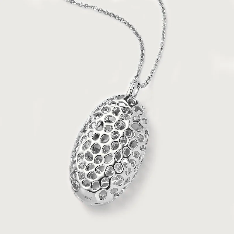 chic gemstone necklaces for women -Lattice Disc Locket with FREE Chain