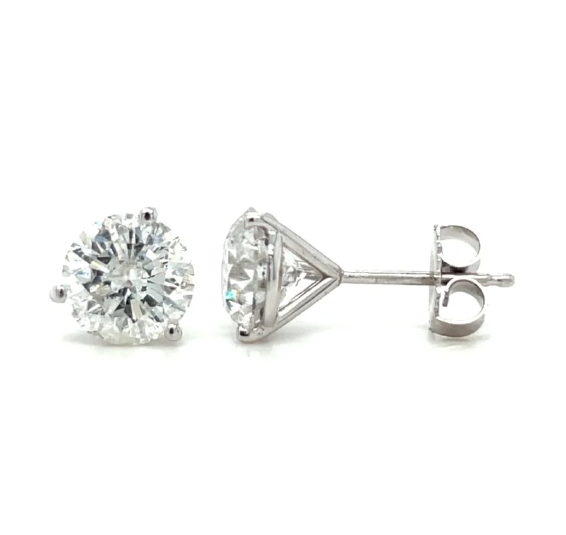 radiant gemstone stud earrings for women -18k White Gold 4.27 CTW Diamond Stud Earrings