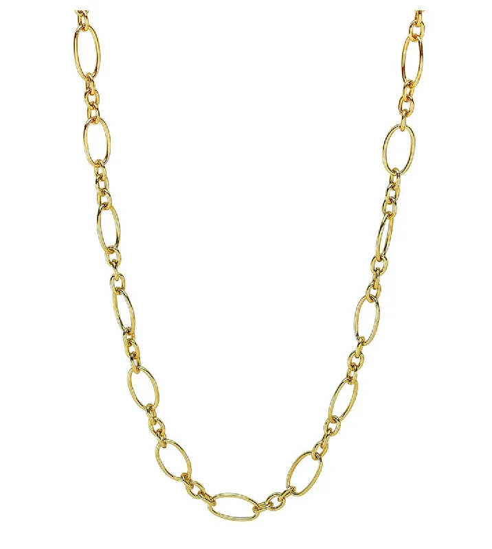 geometric necklaces for women -Chunky Oval Link Chain