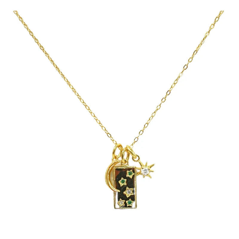 romantic crystal necklaces for women -"Moon & Star Tarot" Charm Necklace