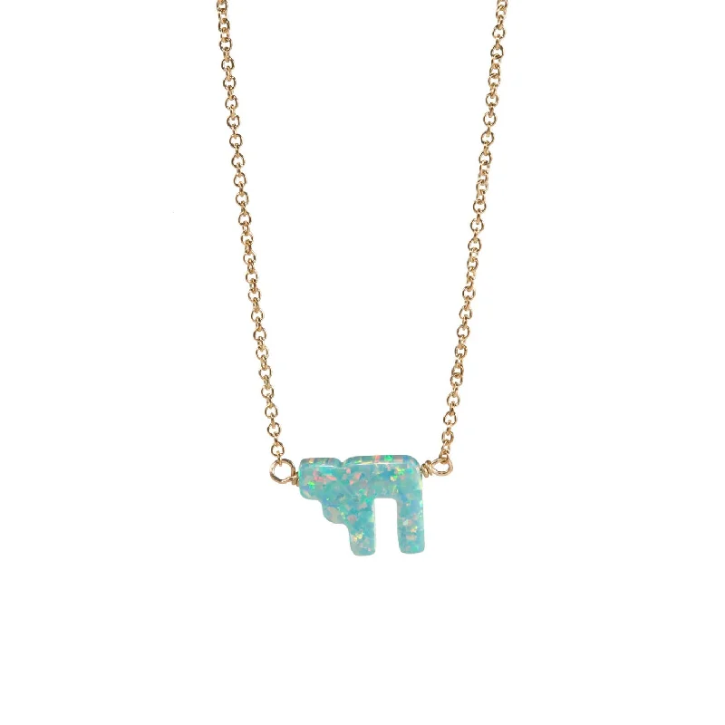 emerald cut necklaces for women -bara boheme | "CHAI" Opal Necklace