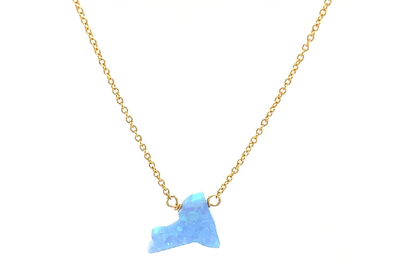 personalized heart-shaped necklaces for women -bara boheme | "NEW YORK" Opal Necklace