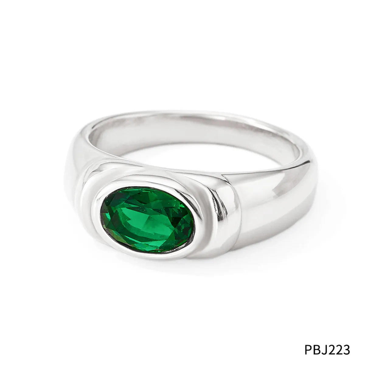 Pbj223 White Gold Color Green Zirconium