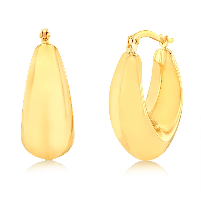 chic pearl earrings for women -9ct Yellow Gold Fancy Hoop Earrings