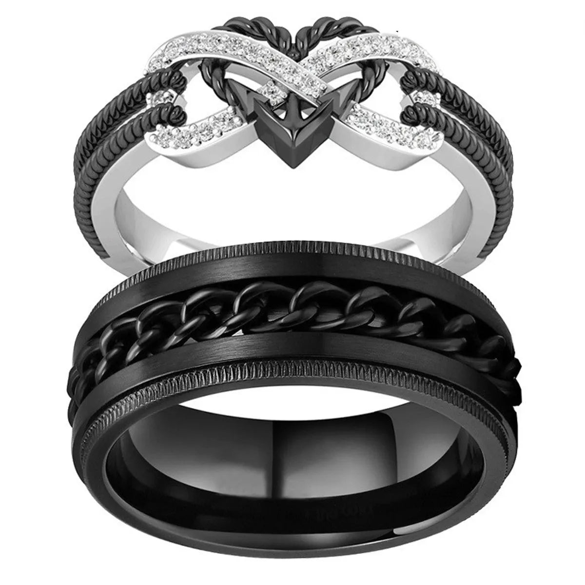 ruby engagement rings for women -Casual Simple Style Infinity Heart Shape Alloy Plating Inlay Rhinestones Unisex Rings