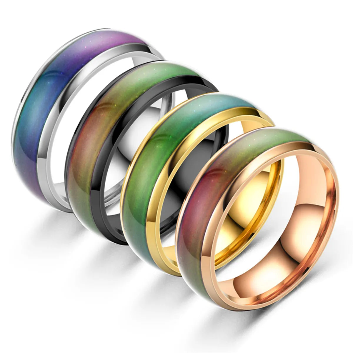 vintage wedding rings with diamonds for women -Fashion New Glazed Seven Color Changing Ring