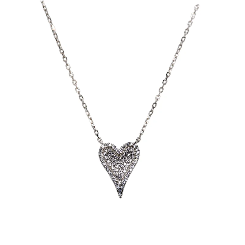 stylish pendant necklaces for women -"3D HEART" CZ Small Pendant Necklace