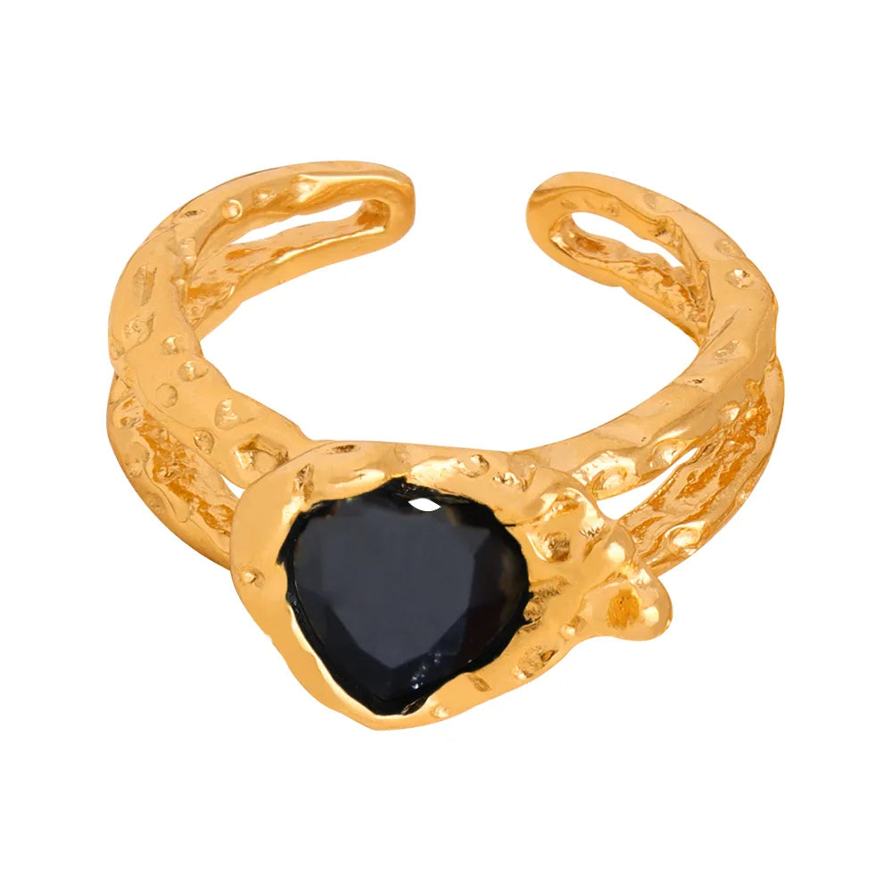 A505-Gold Black Glass Stone