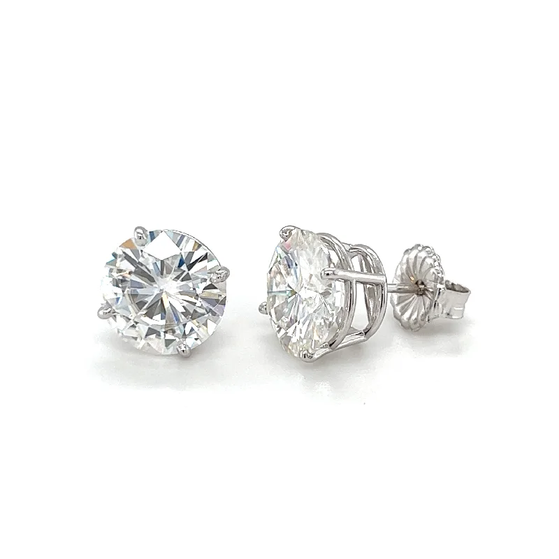 radiant crystal drop earrings for women -14k White Gold Moissanite Stud Earrings