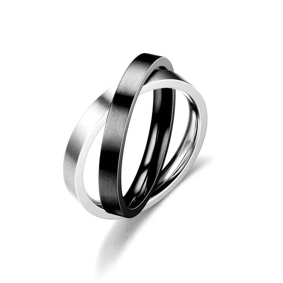 Double Ring Transfer Ring Silver + Black No. 7