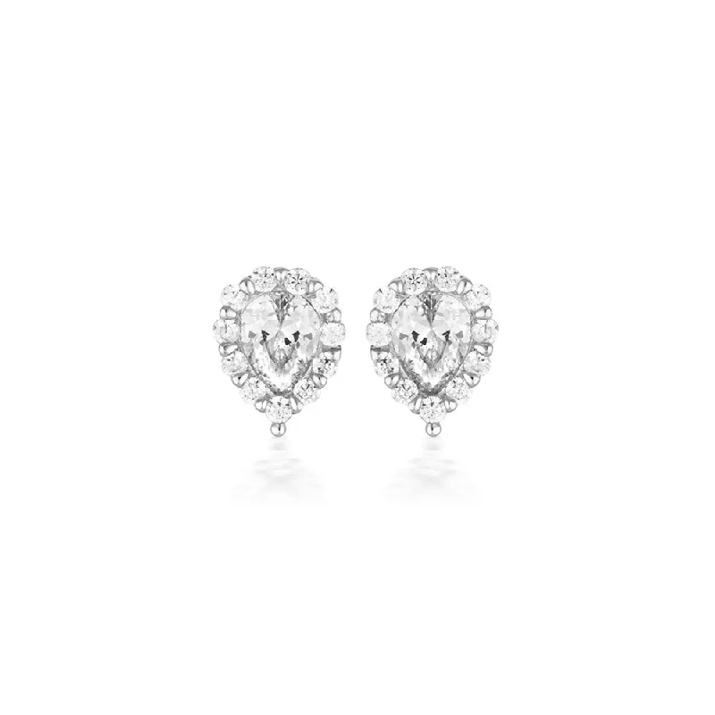 luxury drop earrings for women -Georgini Sterling Silver Sirconia Monaco Stud Earrings