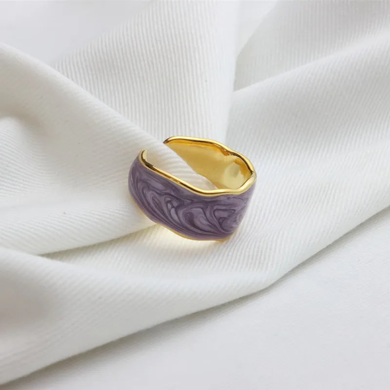 Smoked Purple Enamel Ring