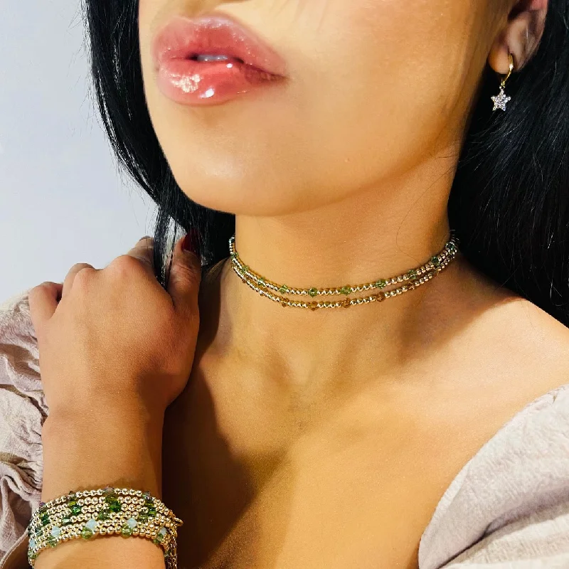 chain necklaces for women -CRYSTAL BY YARD CHOKER