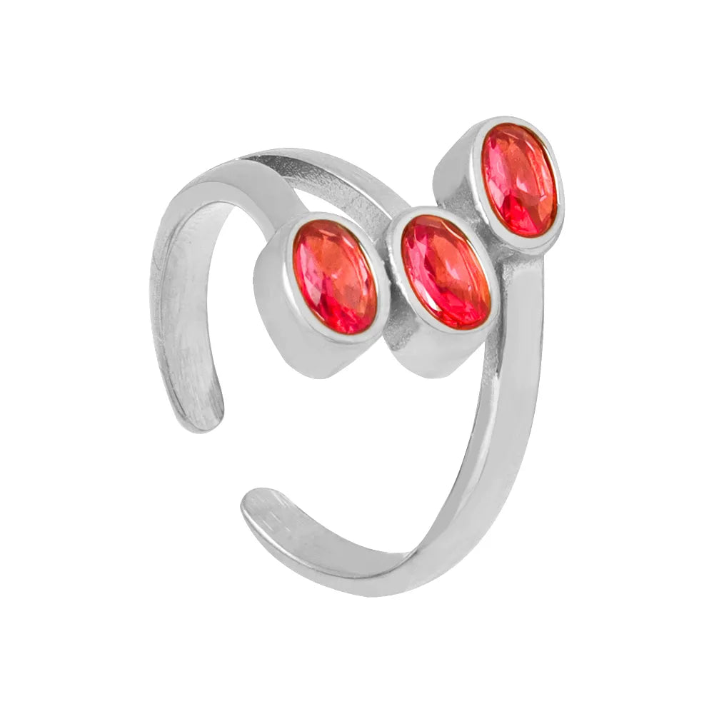 A506-Steel Red Rhinestone