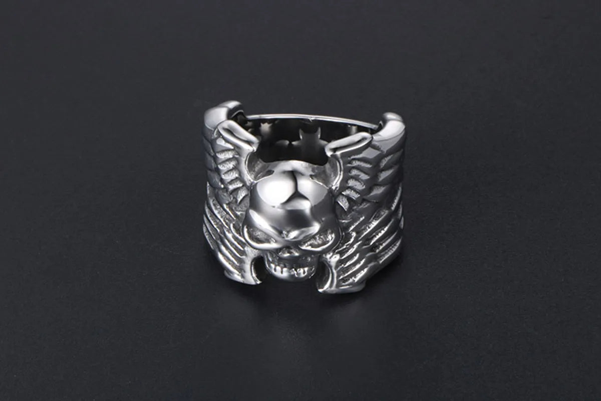 affordable bridal rings for women -Nordic Style Retro Punk Skull 304 Stainless Steel Polishing Men'S Rings