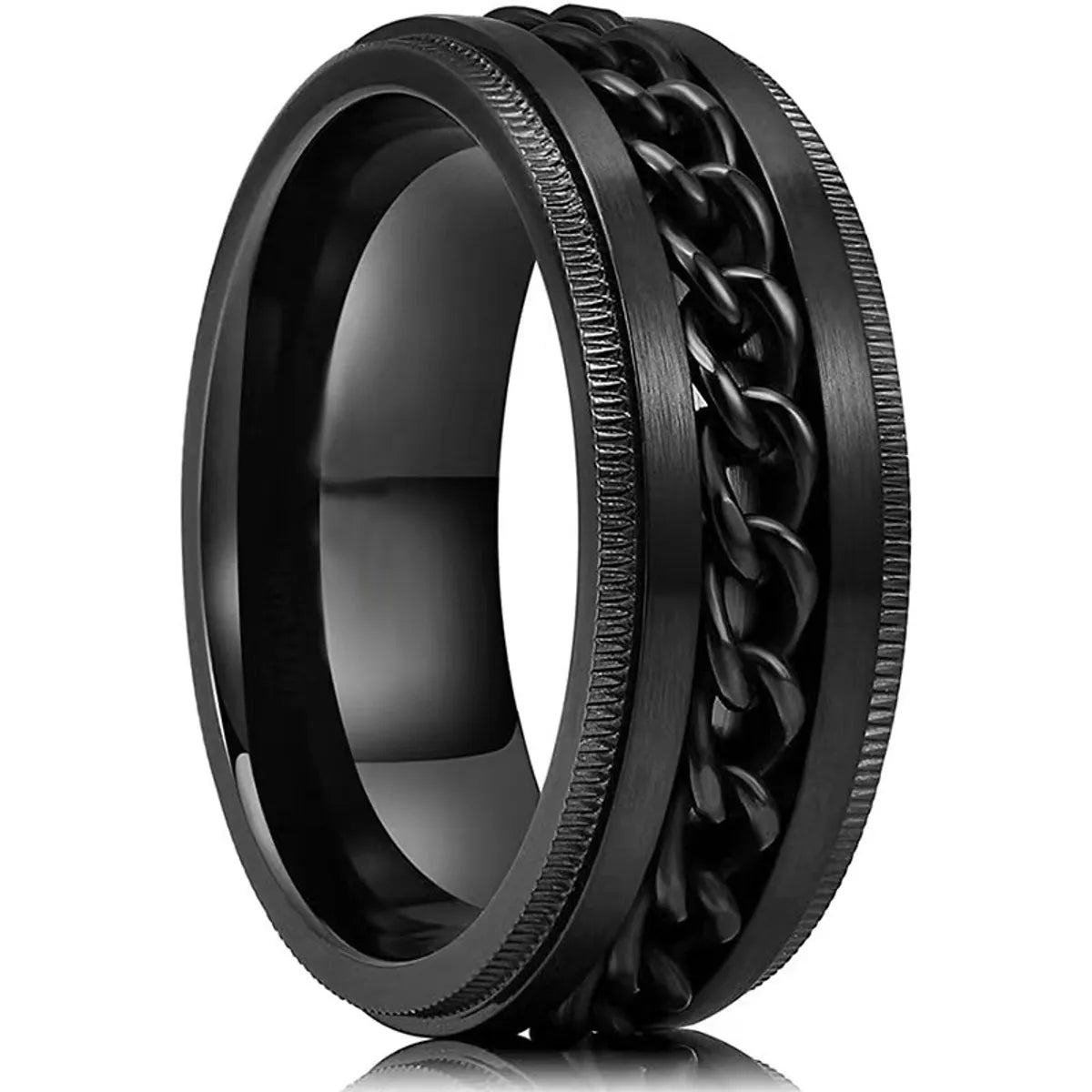 Rotatable-Black Ring Black Chain