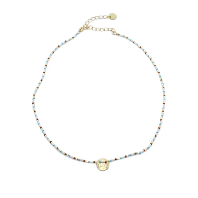 gold chain necklaces for women -Charm Necklace / White