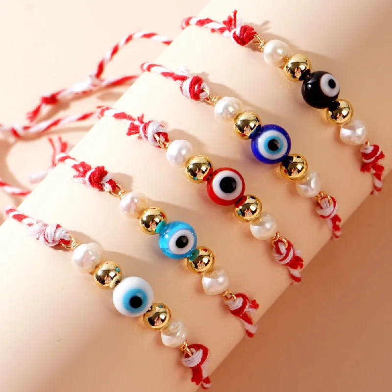 sapphire rings for women with diamonds -Ethnic Style Devil's Eye Alloy Polyester Handmade Women's Drawstring Bracelets