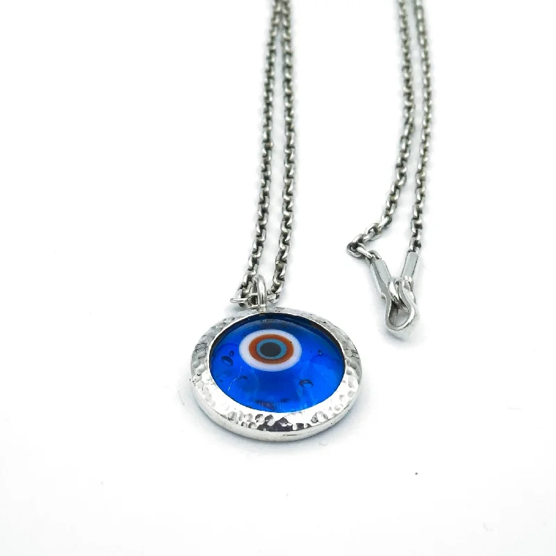 handmade bar necklaces for women -Evil Eye Murano Glass Pendant Necklace