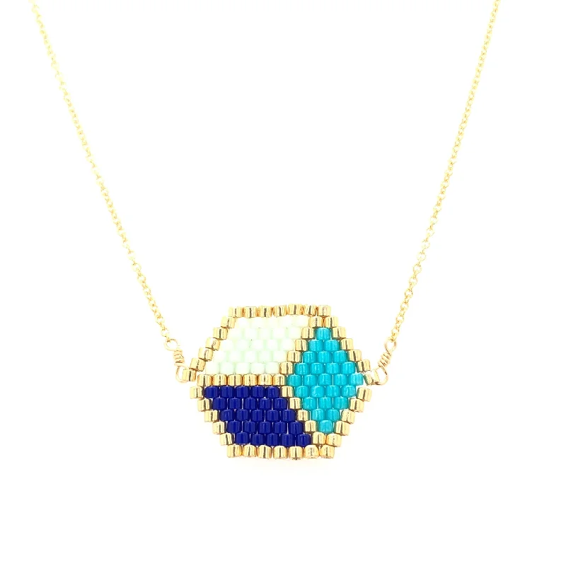 radiant heart necklaces for women -Seed Bead Cubista Necklace