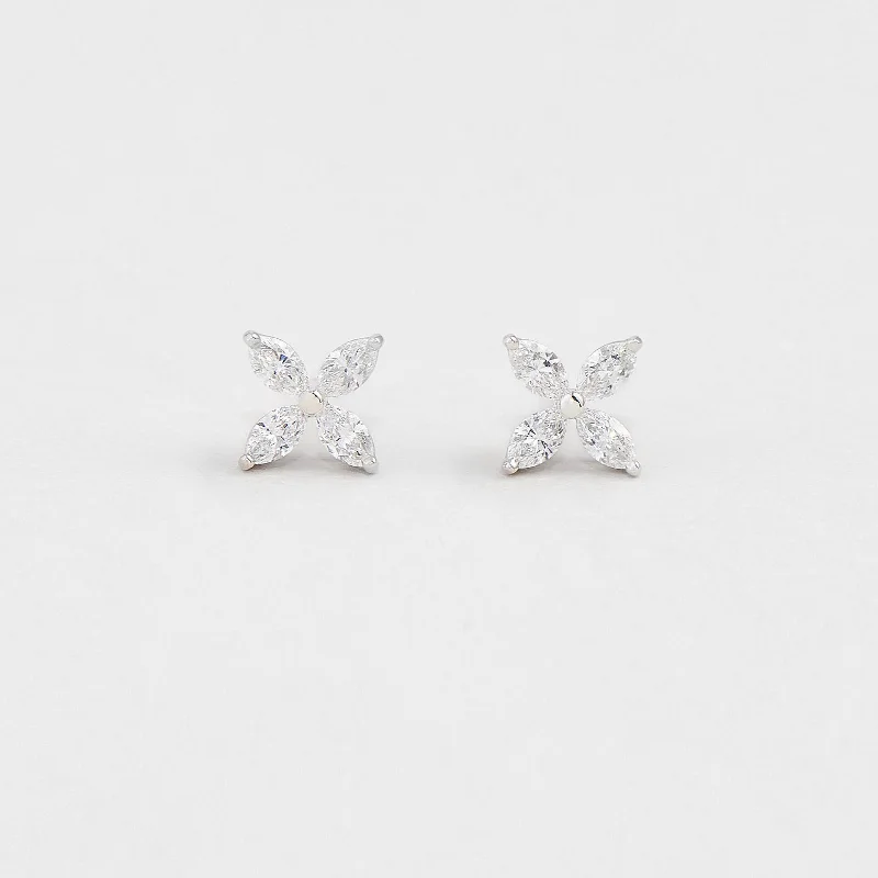 elegant dangle drop earrings for women -Marquise Diamond Studs