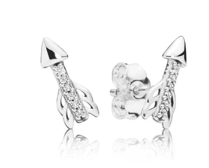 radiant crystal drop earrings for women -Pandora Sparkling Arrows Earrings