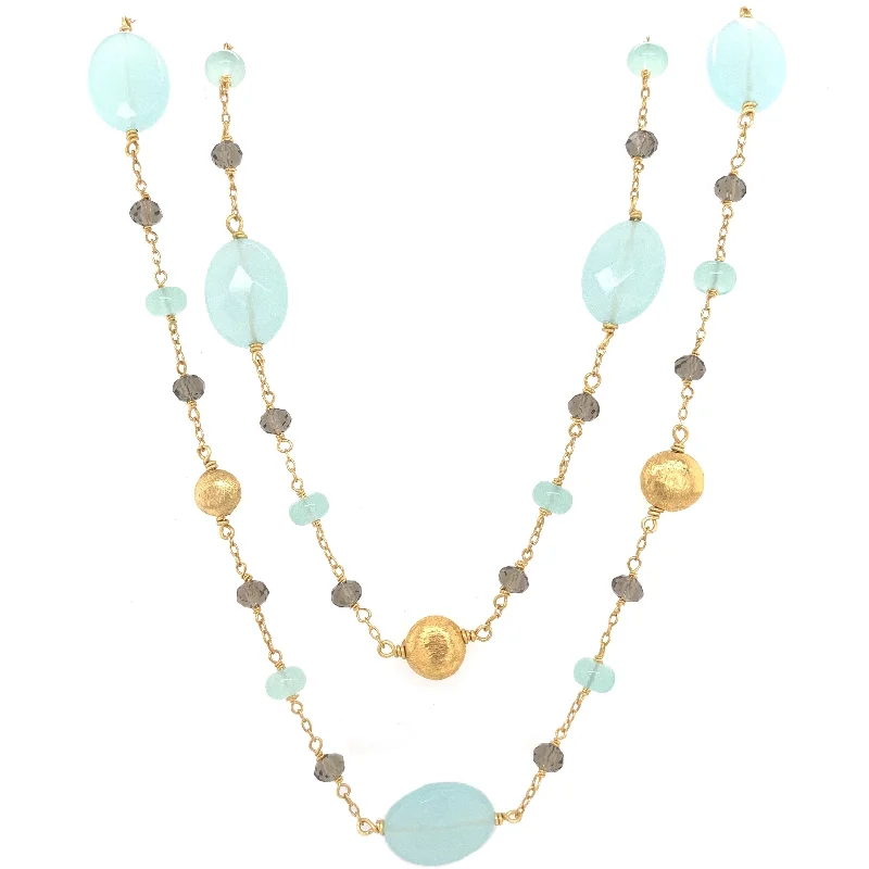 gold ring necklaces for women -Chalcedony topaz