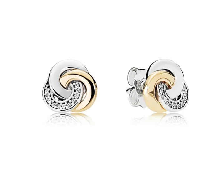 radiant hoop earrings for women -Pandora Interlinked Circles Stud Earrings