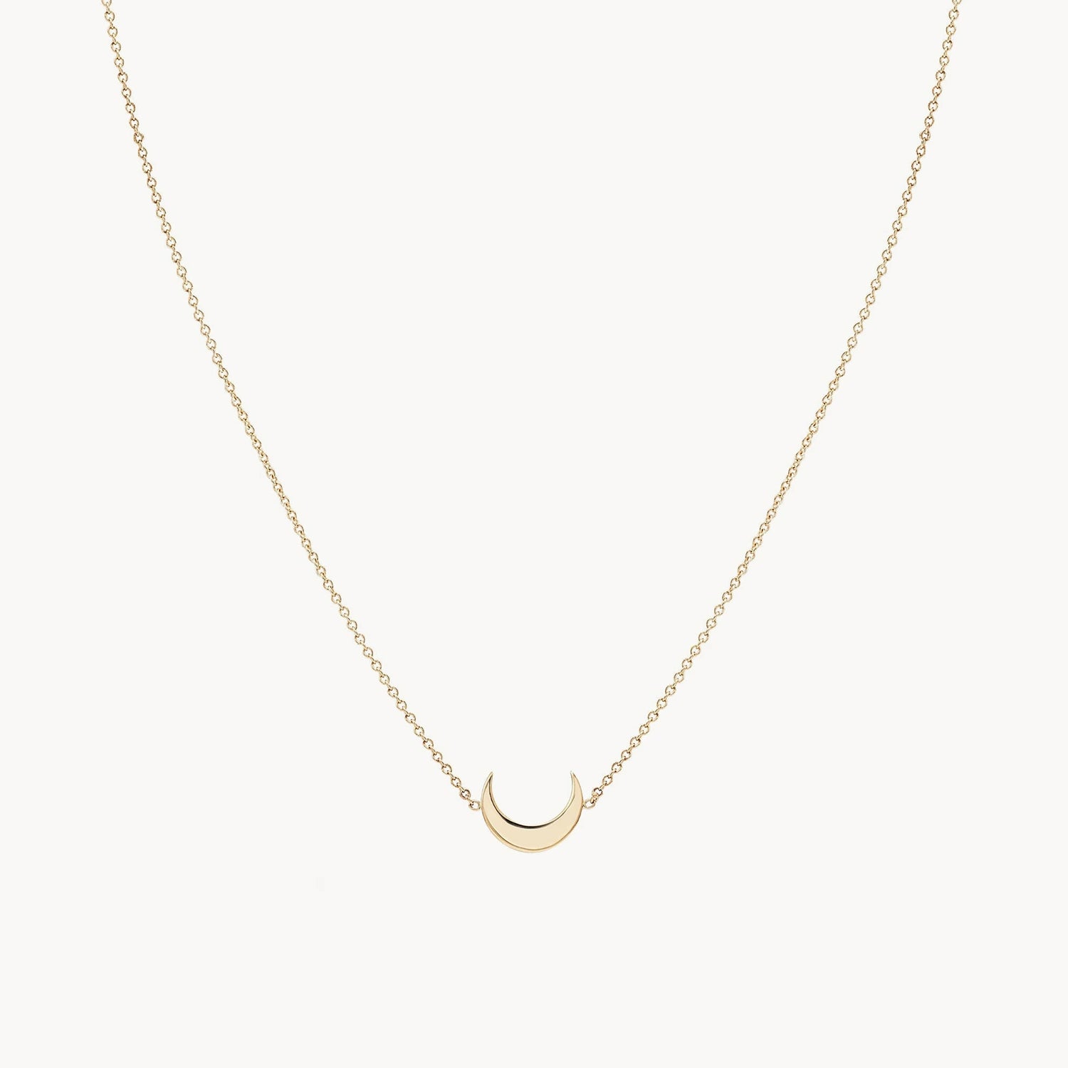 sparkling love pendants with gemstones for women -everyday little crescent moon necklace - 14k yellow gold