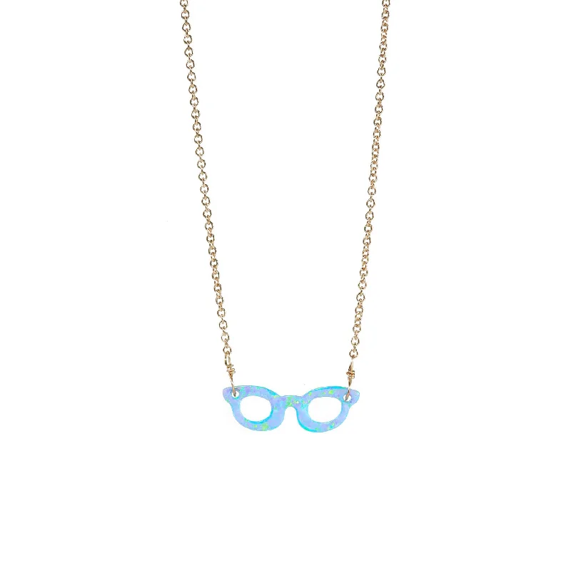 dainty gold necklaces for women -bara boheme | "GLASSES" Opal Necklace