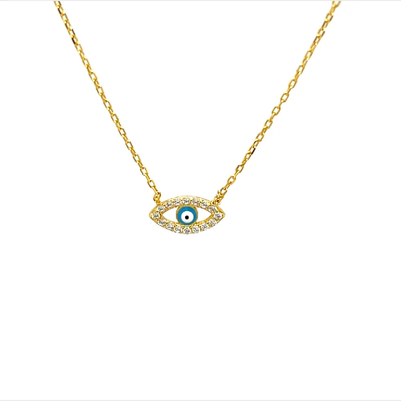 gold coin necklaces for women -Evil Eye "PLUTO" CZ Necklace