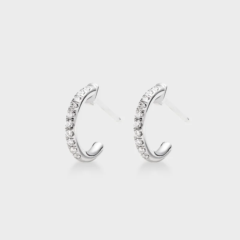 radiant hoop earrings for women -Diamond Huggies