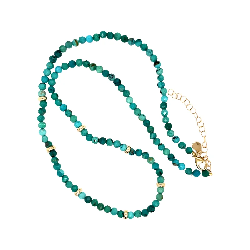 radiant gemstone pendant necklaces for women -Turquoise  Bead Necklace