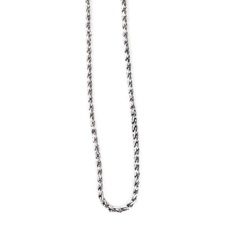 geometric necklaces for women -Silver Chain Rope Necklace