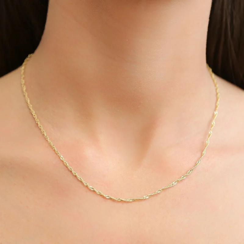 unique gemstone pendant necklaces with diamonds for women -TANGLED - Gold Dainty Twisted Chain