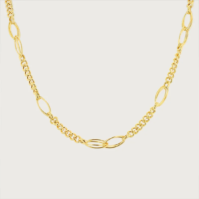 golden circle necklaces for women -Twilight Elegance Double Curve Chain