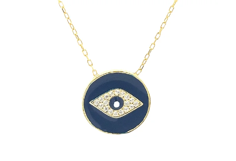 moon pendant necklaces for women -Evil Eye "Odin" Medallion CZ Necklace