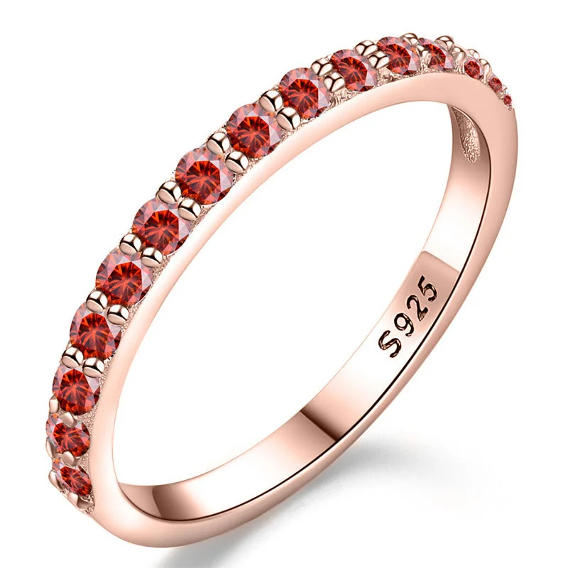 Rose Gold [Pomegranate Red Moissanite]]