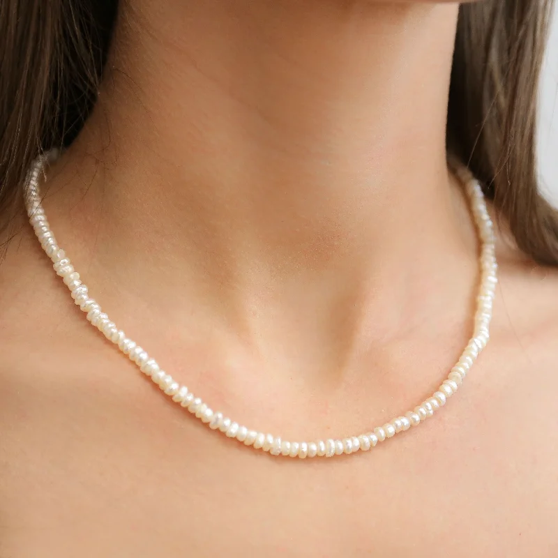 sparkling gemstone heart necklaces for women -SAYLOR - Freshwater Pearl Choker Necklace