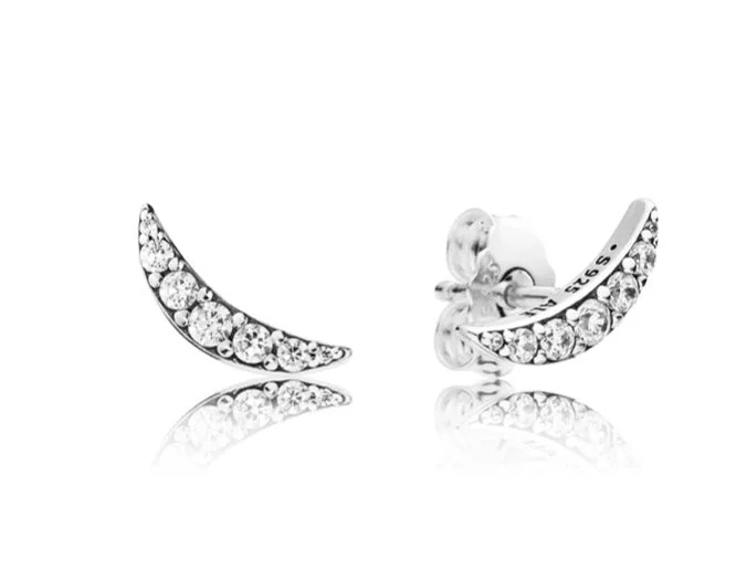 unique diamond drop earrings for women -Pandora Lunar Light Stud Earrings